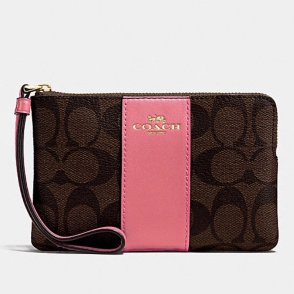 Coach Corner Zip Wristlet